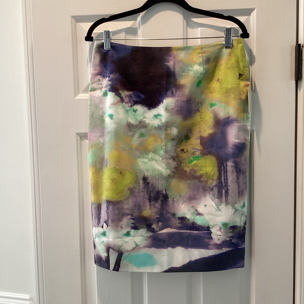 NWT Lela Rose Watercolor Pencil Skirt